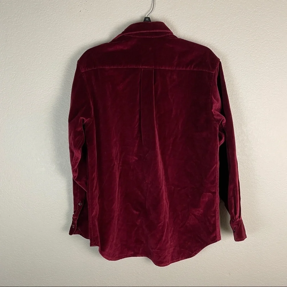 Banana Republic Velvet Button Up Shirt Size Small